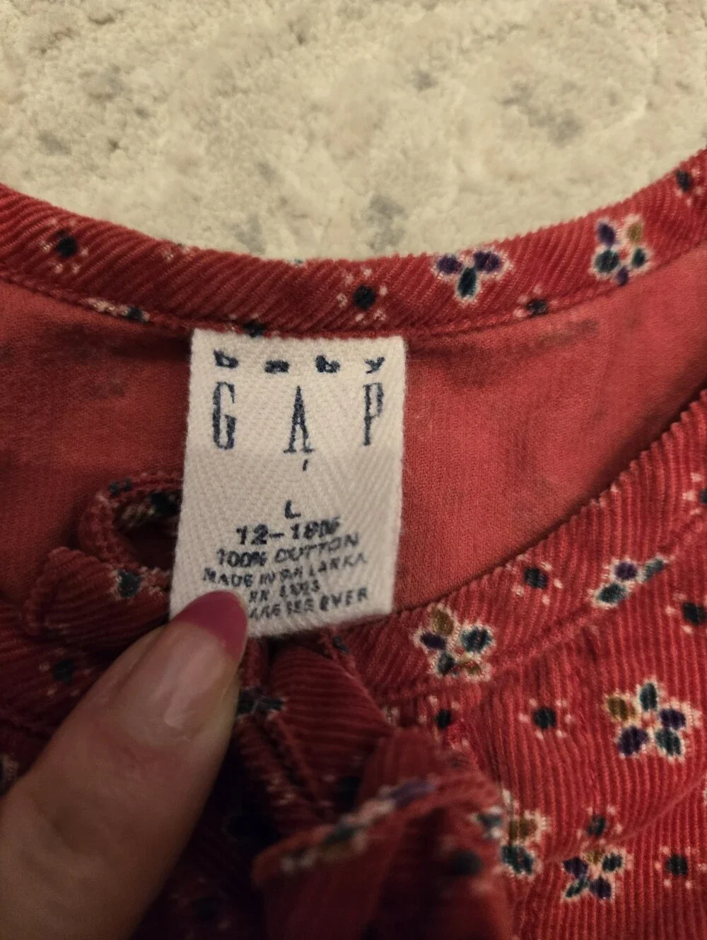 Vintage Y2k Baby Gap Red Floral Sleeveless Dress
